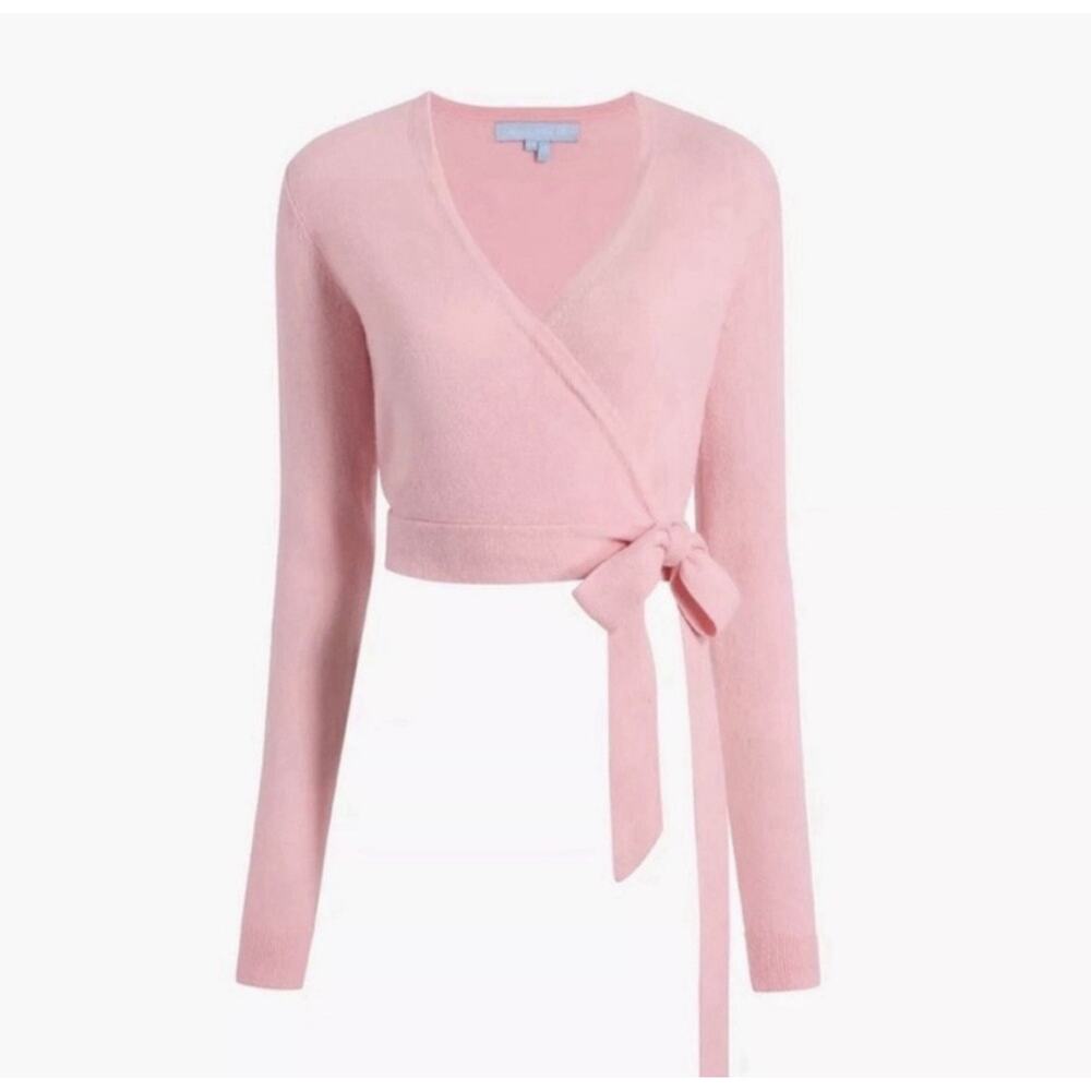 Hill House Pink Wrap Crop Sweater